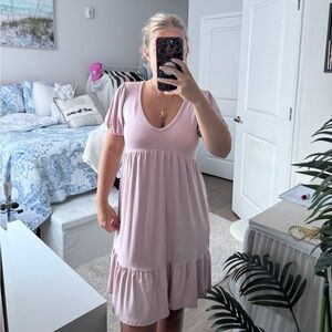 Francesca's Collections Soft Pink Midi Dress